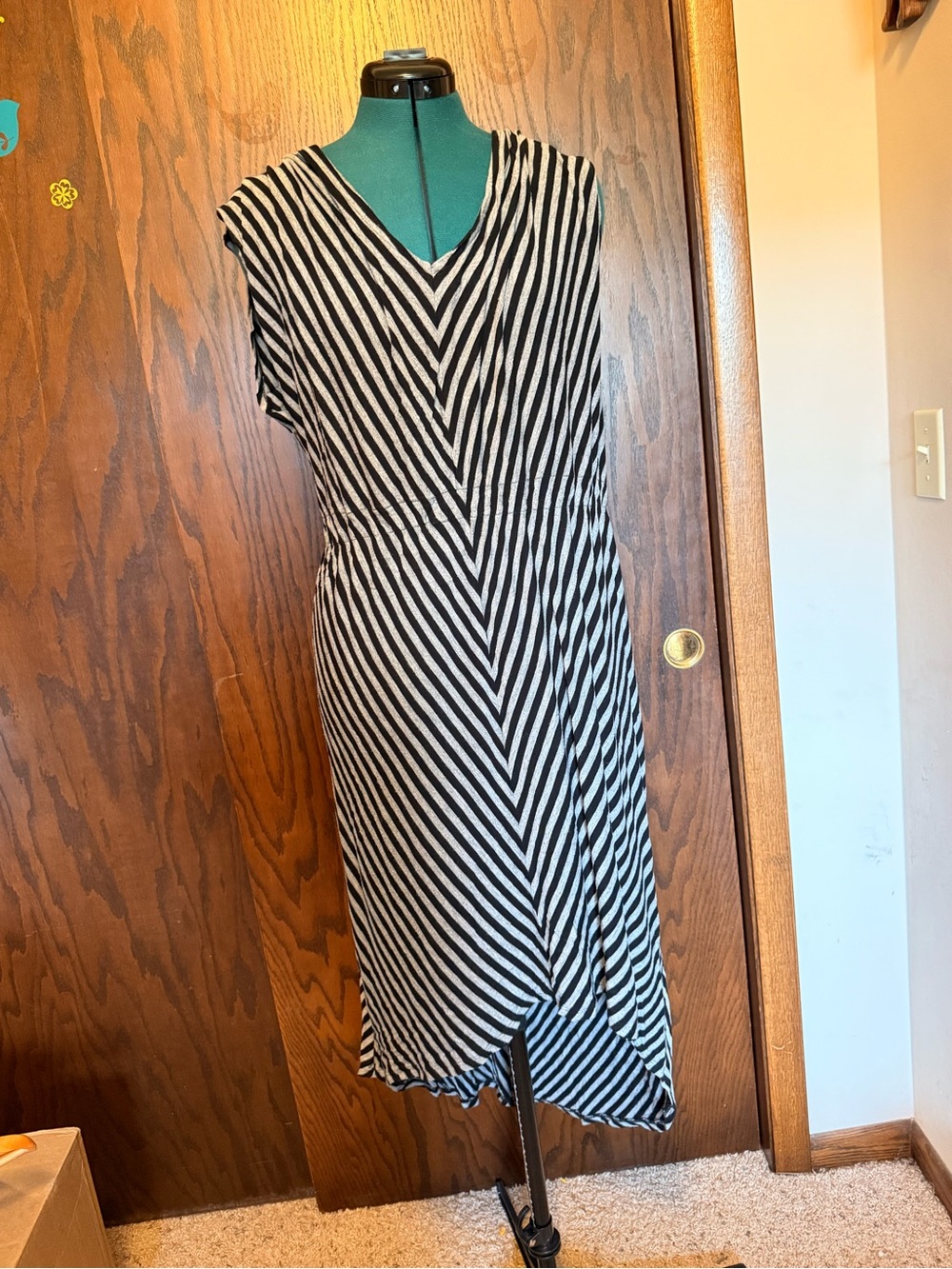 Mossimo Supply Co. Black and White Asymmetrical Stripe Dress